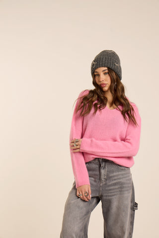 Maglione a polo PINK ALPACA