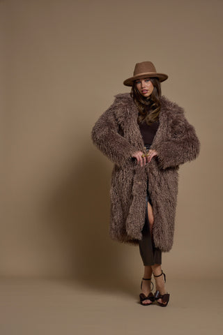 Eco Pelliccia LONG MONGOLIA BEIGE