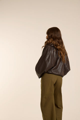 CHOCOLATE DARK GLOSS BOMBER