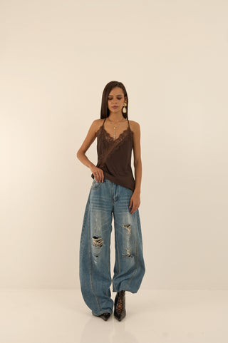 TOP ASIMMETRICO PIZZO NINA