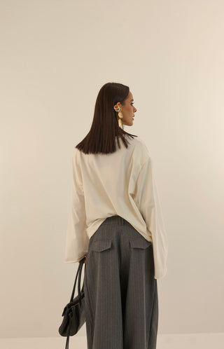 PANTALONE SARTORIALE OFFICE GESSATO GRIGIO