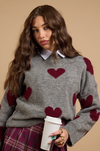 Pullover BURGUNDY HEART