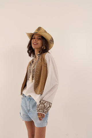 GILET IN SUEDE RANCH