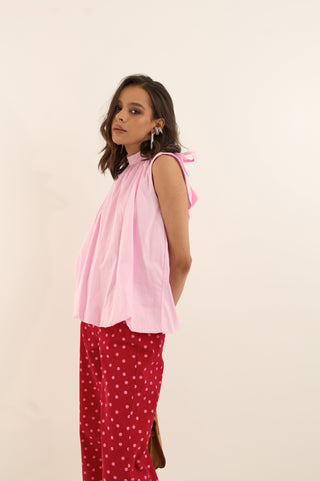 CAMICIA CON FIOCCO ROSA CANDY