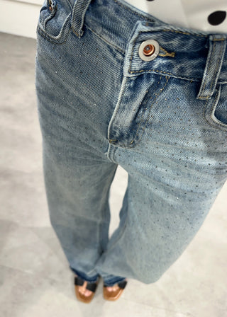 Jeans mini strass