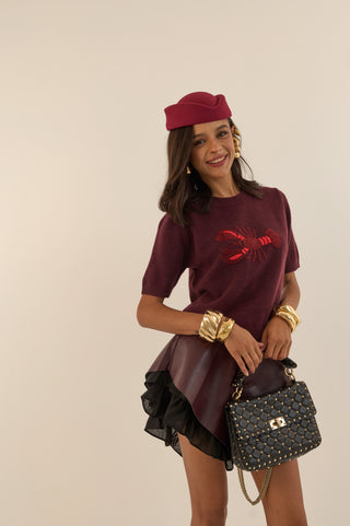 PULLOVER CORTO ARAGOSTA BORDEAUX