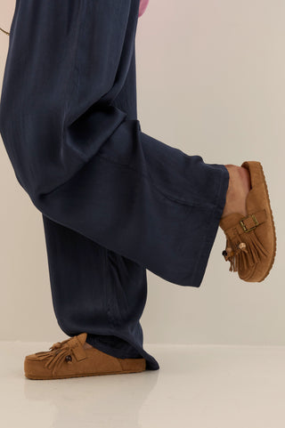 SABOT SUEDE FRINGE CAMMELLO