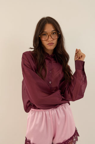 CAMICIA VELATA BURGUNDY