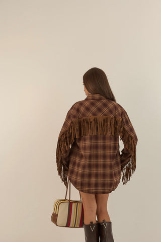 CAMICIA FRANGE TEXAS CAMMELLO