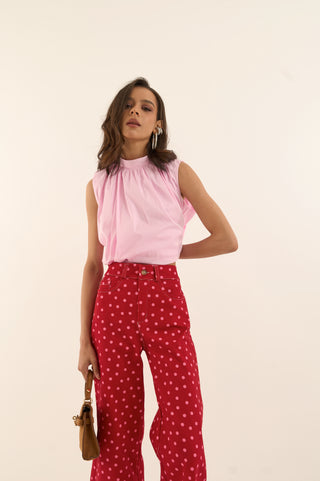 JEANS A POIS BETTY ROSSO