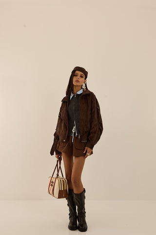 GIACCA BOMBER BROWNIE SUEDE