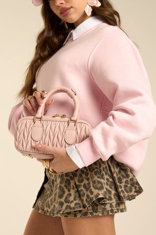 MINI QUILT SUEDE BAG pink