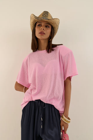 T-SHIRT con spallina imbottita COTTON ROSA