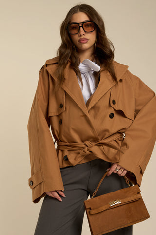CAMEL DENIM TRENCH