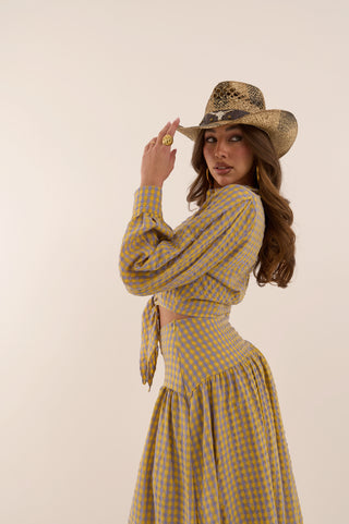 COORDINATO VICHY GIALLO