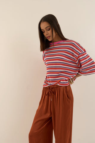 PANTALONE SATIN MATTONE