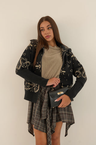 CARDIGAN ZIP RANGER NERO