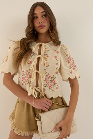CAMICIA RICAMI PEONIA