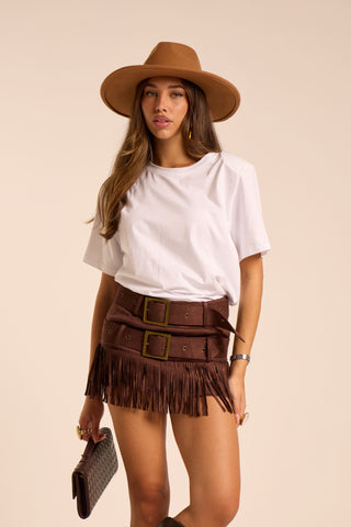 T-shirt con spalline oversize White