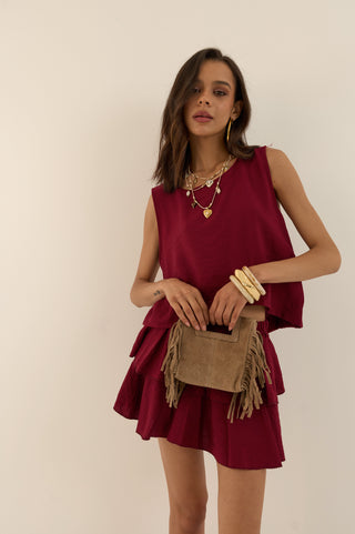 COORDINATO VISCOSA MARSALA RUBINO