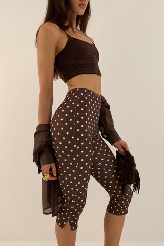 SECOND SKIN CAPRI POIS MARRONE