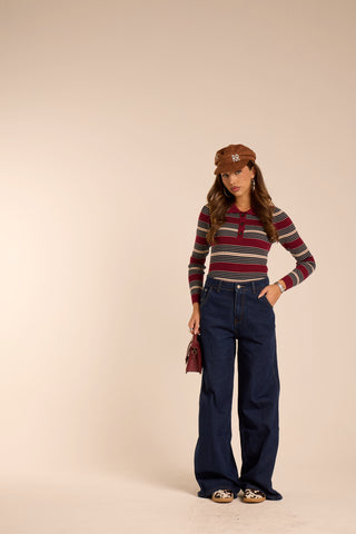 Jeans BLUE CONSTRASTIE