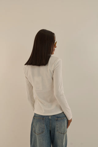 MAGLIA LUNGA BOTTONCINI BIANCO
