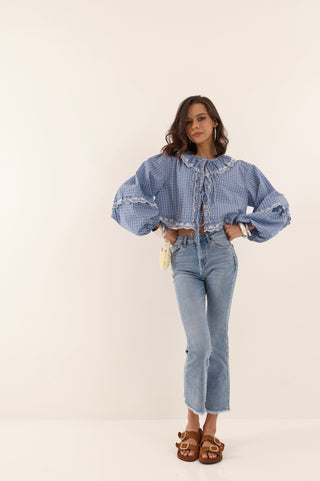 JEANS A ZAMPA FRAYED