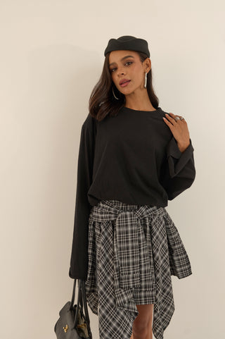 MAGLIA CON SPALLINA IMBOTTITA BEL NERO