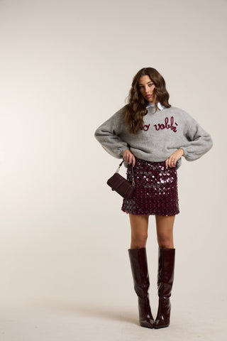 Shiny Bloom Mini BURGUNDY