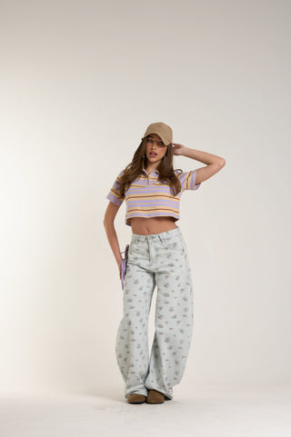 POLO CROP MULTIRIGHE