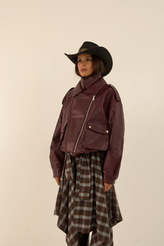 GIACCA BIKER STORMY BURGUNDY