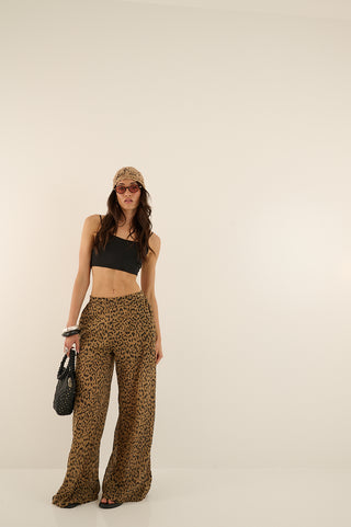 PANTALONE PALAZZO ANIMALIER