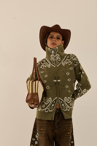 CARDIGAN ZIP RANGER VERDE