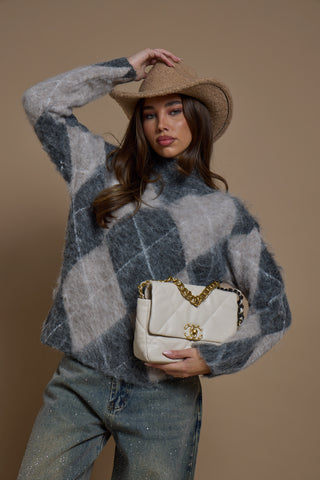 Maglione Oversize GREY ROMB