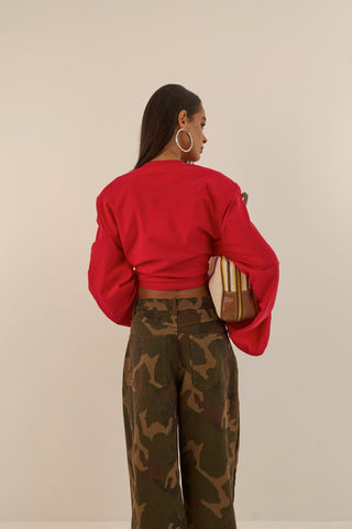 JEANS WIDE LEG CAMOUFLAGE ALLY
