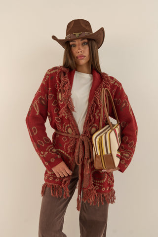 CARDIGAN MONTANA ROSSO MATTONE