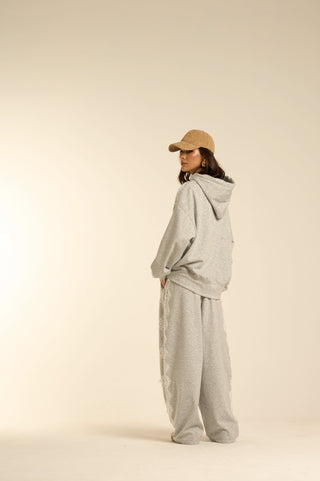 WHITE LACE STREET HOODIE