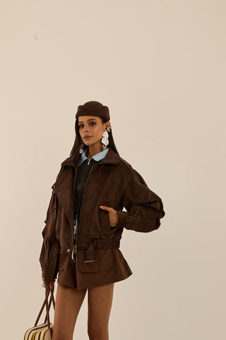 GIACCA BOMBER BROWNIE SUEDE