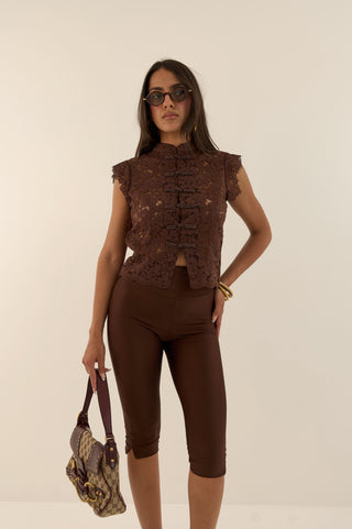 LEGGINS FLEXY CAPRI MARRONE