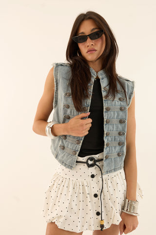 SMANICATO DENIM NAPOLEONE BLU CHIARO