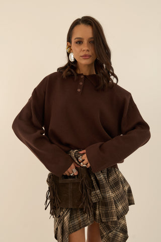 MAGLIONE POLO CAMBRIDGE MARRONE