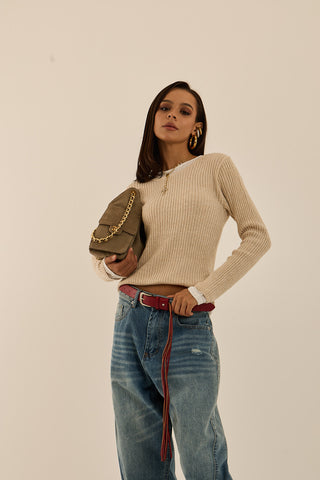 RED POCKET DENIM JEANS