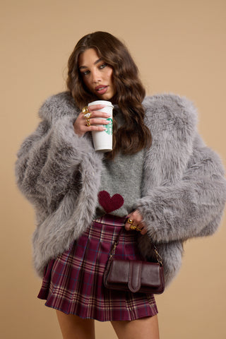 Gonna a pieghe BURGUNDY SCOTTH