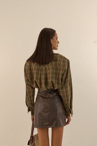 CAMICIA SPALLA IMBOTTITA EDIMBURGH VERDE OLIVA
