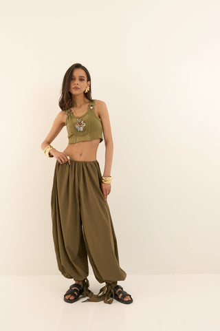 PANTALONE BALLOON GREEN MOSS