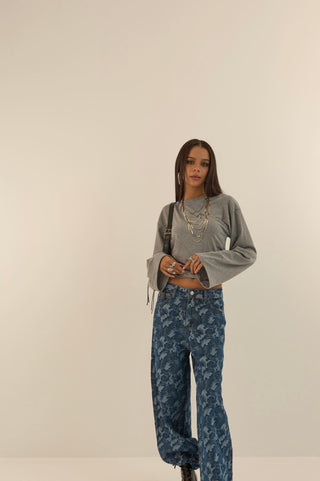 CAMO BLUE DENIM JEANS
