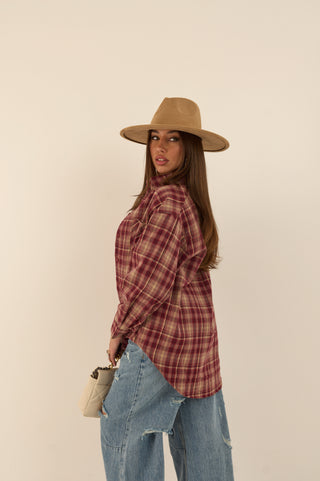 CAMICIA WESTERN BORDEAUX