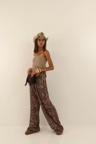 PANTALONE BANDANAS MARRONE