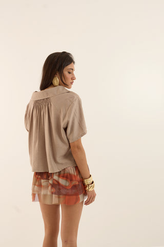 CAMICIA CORTA SABBIA